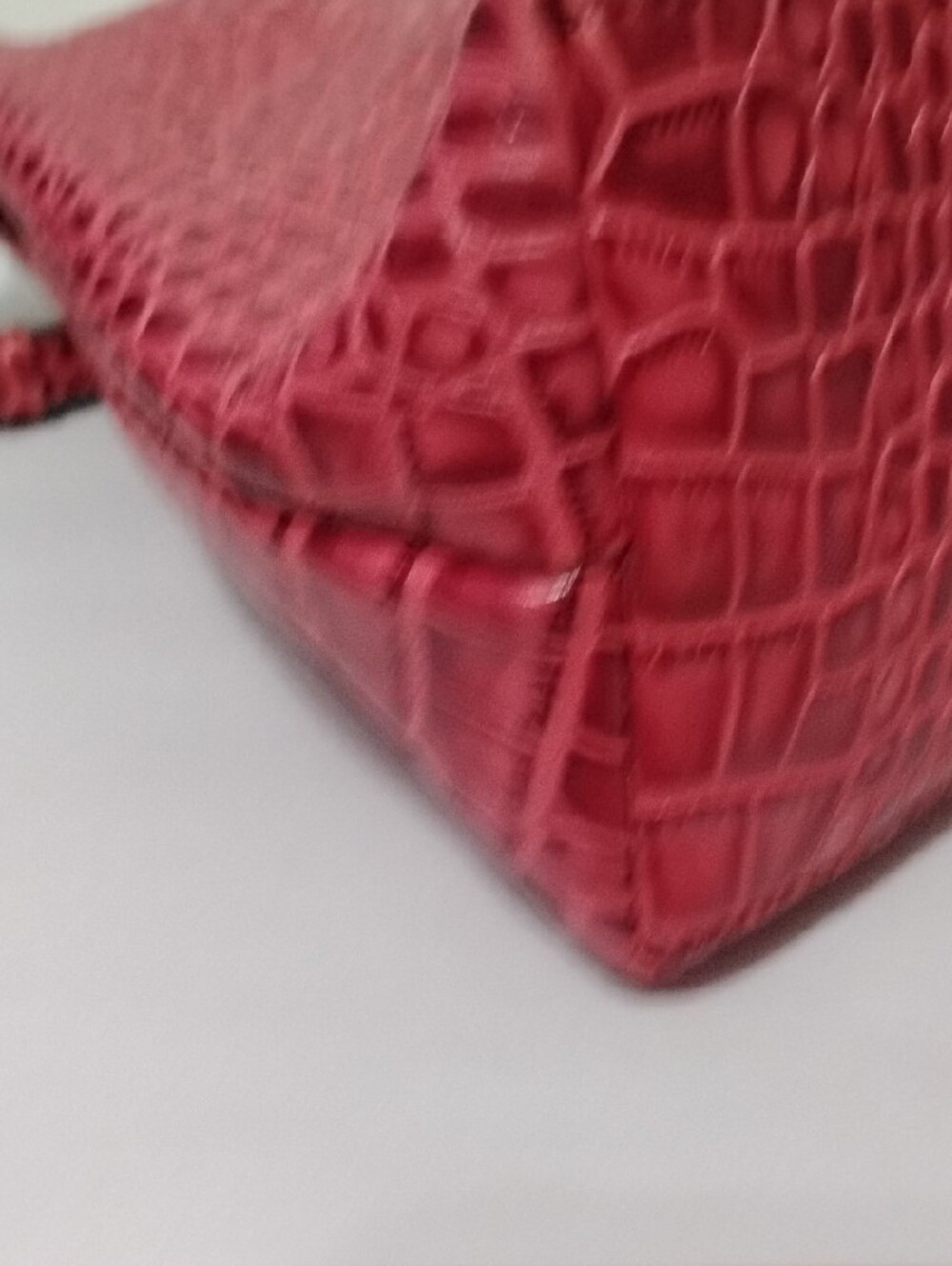 Patricia Nash Novella Frame Red Croc-Embossed Frame Satchel Handbag - Picture 9 of 12